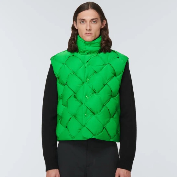 Bottega Veneta Other - Bottega Veneta BV Green Weaving Puffer Down Vest Jacket Quilted Parakeet Thick